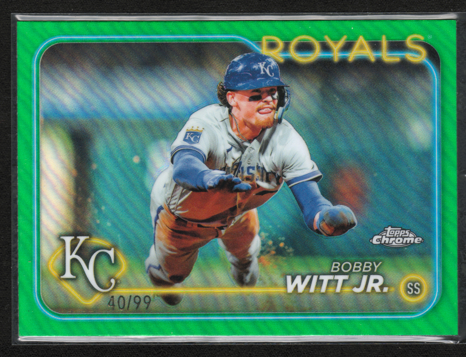 Bobby Witt Jr. 2024 Topps Chrome #120 Green Refractor /99