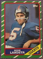 1986 Topps #154 Sean Landeta Rookie Football card New York Giants!. rookie card picture