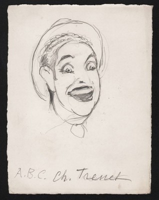 Charles Trenet auteur compositeur singer songwriter drawing dessin van Caulaert