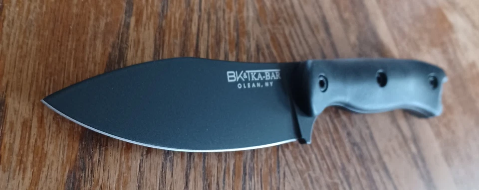 Cuchillo Bushcraft negro Kabar BK19 Becker Nessmuk hoja de 4,3" con funda Armatus Foto 3 de 4