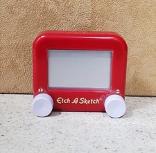 Pocket Etch A Sketch Ohio Art Red 3 1/2/By 3 1/2 Great Condition   cont. 19 