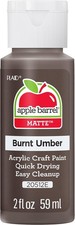 Apple Barrel Acrylic Paint in Assorted Colors 2 oz , 20512, Burnt Umber