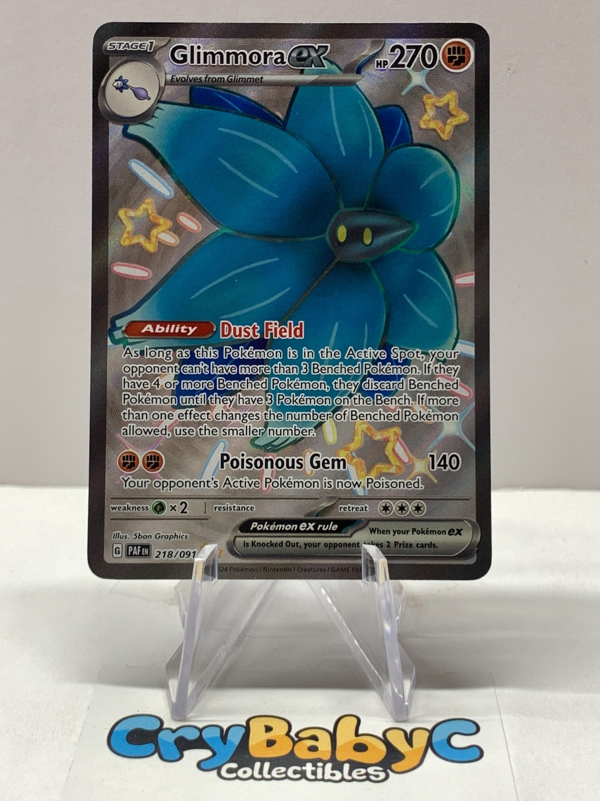 Pokemon Glimmora ex 218/091 Paldean Fates Scarlet & Violet Shiny Ultra Rare