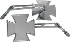 Emgo Maltese Cross Die-Cast Mirror with Chrome Split Stem Right 20-34861A