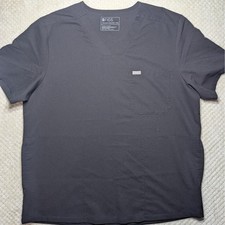 FIGS Technical Collection Scrub Top XXL Gray V-Neck Medical Nurse Doctor Uniform