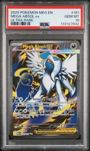 2025 POKEMON MEG EN-MEGA EVOLUTION ULTRA RARE #161 MEGA ABSOL EX PSA 10