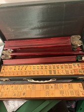 VINTAGE MAJ JONG SET 156 BUTTERSCOTCH BAKELITE CATALIN TILES 