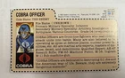 1983 GI JOE COBRA OFFICER RED BACK MAIL AWAY FILE CARD ONLY