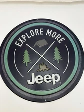 Open Road Brands Jeep Explore More Round Embossed Metal Sign