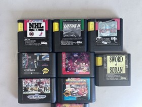 Sega Genesis Console 9 Game Bundle 2 Power Sticks 1 Controller Cables All Tested