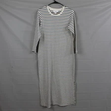 Pomander Place Dress Medium Navy Stripe Gio Crew Neck Shirt Relaxed Maxi Casual