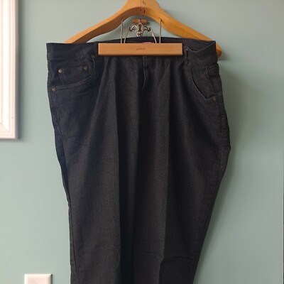 Woman Within Straight Leg Stretch Jeans Black 20T Orig $59.99 NEW