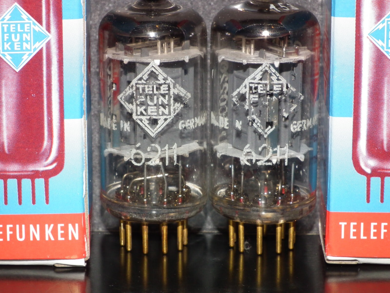Platinum Matched Pair 6211 Telefunken ECC82 Tested NOS DB Gold Pins