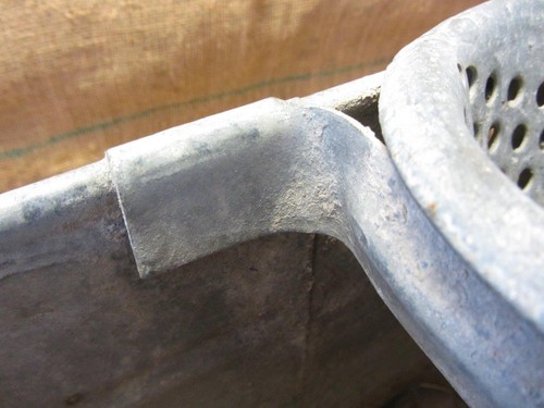 Cubo de metal galvanizado vintage con colador antiguo cubo de hierro 9465 - Imagen 8 de 12