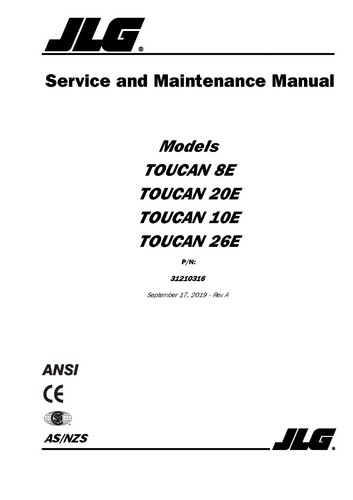 JLG Toucan Vertical Lifts OWNERS PARTS SERVICE Manuals Schematics - MANY MODELS - Picture 57 of 247