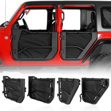 4pcs Front Rear Tubular Half Doors For 2018-2025 Jeep Wrangler Jl Gladiator Jt
