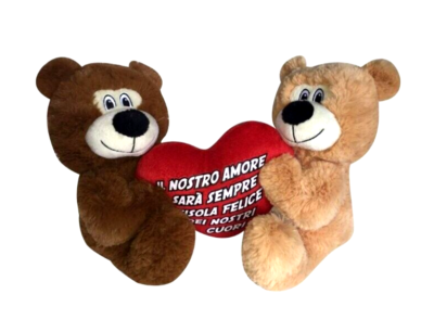Cocco l'Orso Peluche Orsi Lui-Lei Cuore 40 x 20 cm