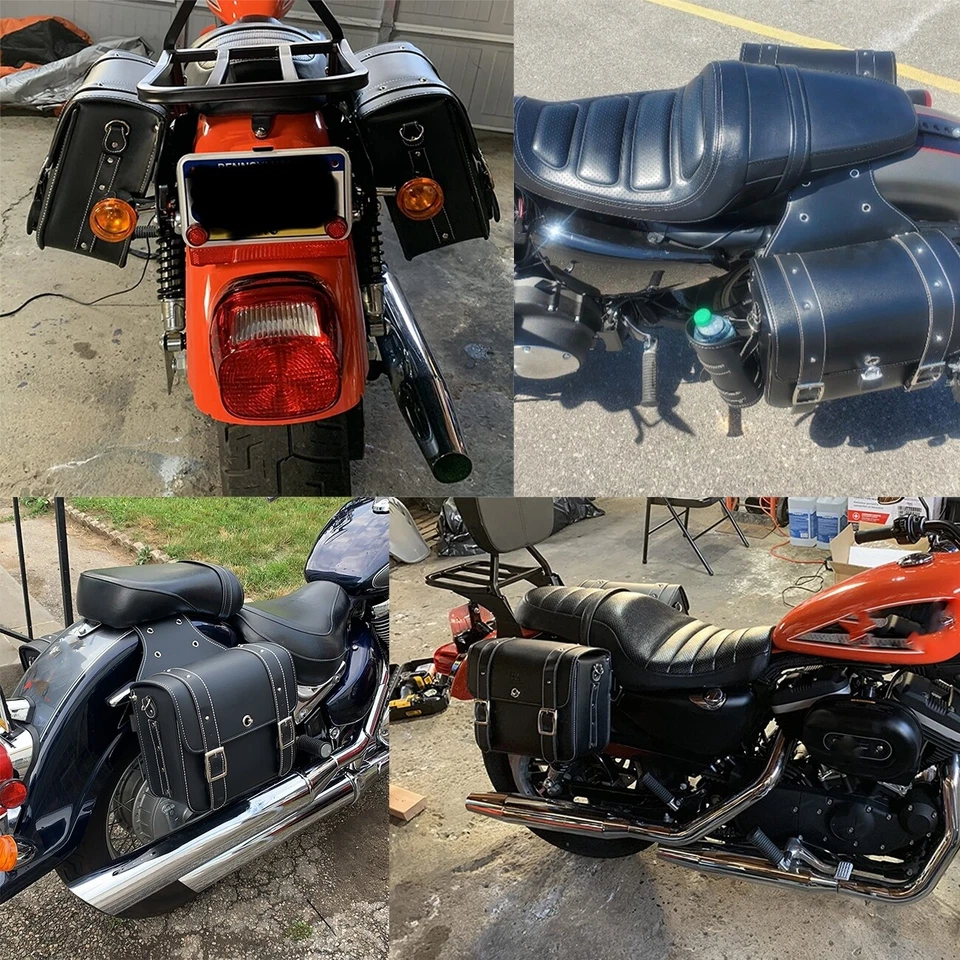 Motorcycle Side Bag with Cup Holder for Yamaha Virago XV700 XV750 XV920 XV1100 - Image 4 of 4