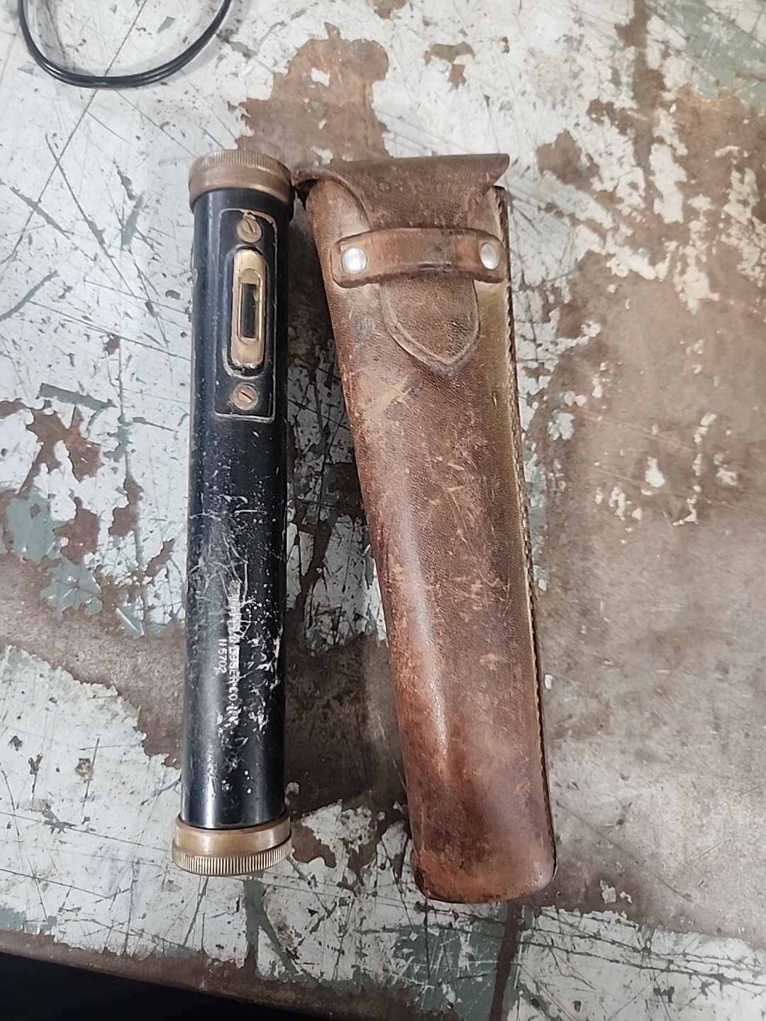 Vintage Keuffel & Esser N5702 Surveyor Hand Level with Leather Case Transit Scope, 6