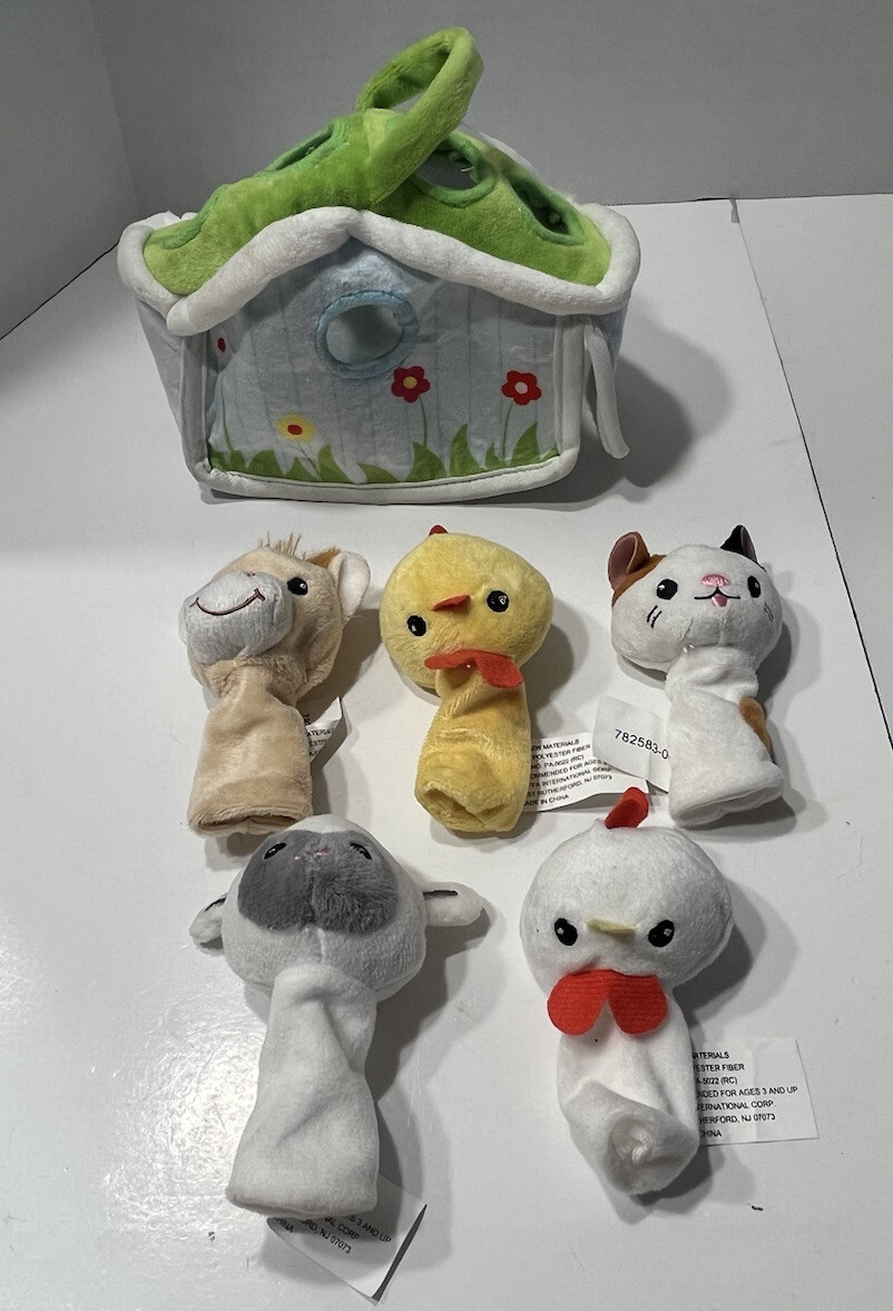 Farm Finger Puppets & Barn House By Goffa International Corp. Plush Stuffed Toys