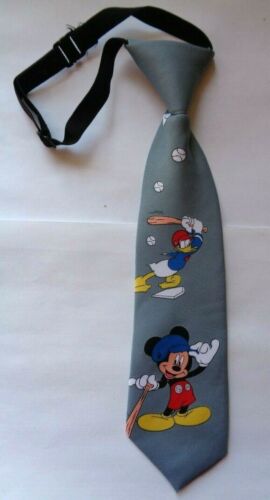 Cravate pour enfants * souris Mickey, Donald * gris * baseball * cravate * cravate - Photo 1/1