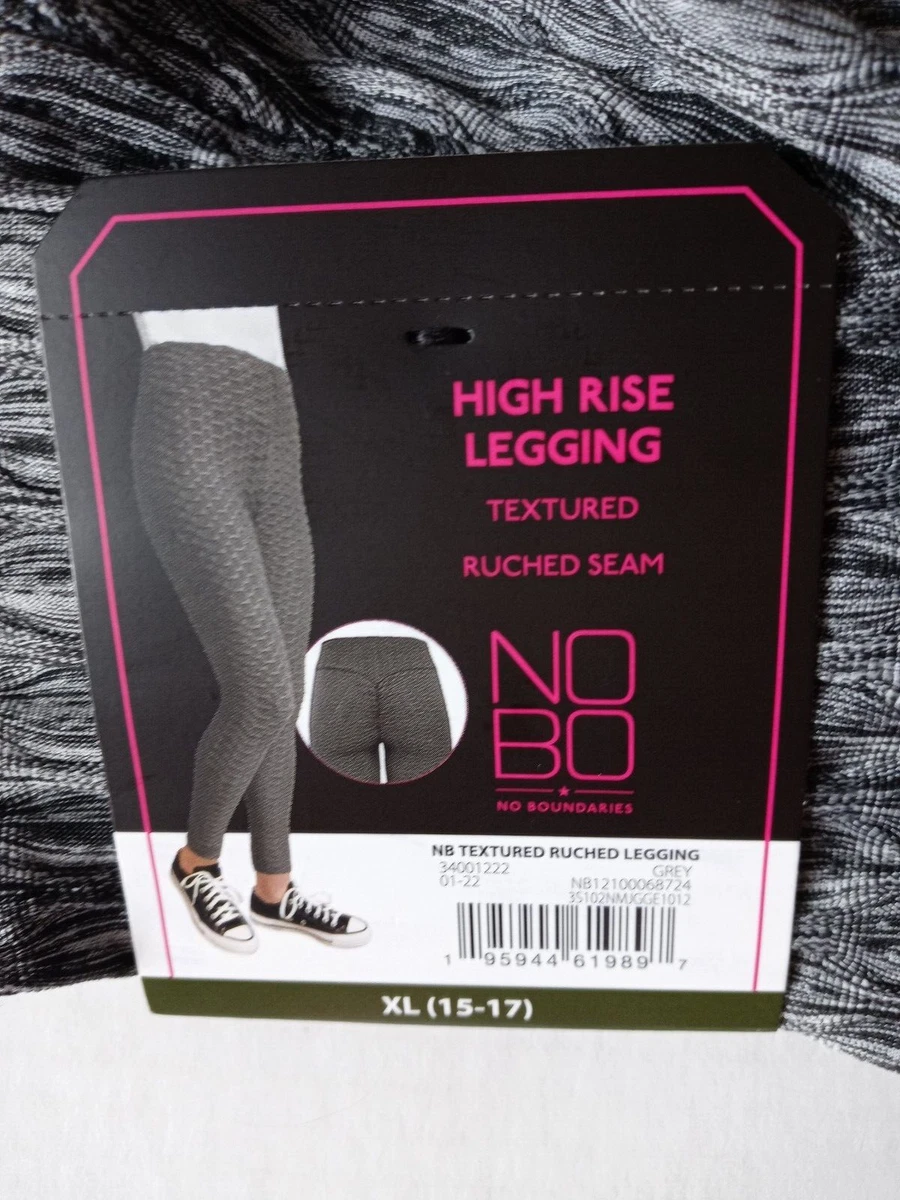 NEW Juniors Textured high rise Ruched Seam Leggings by NOBO size