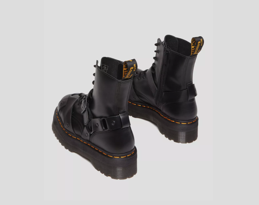 DR.MARTENS JADON HARNESS PARIS LEATHER BLACK PLATFORM MSRP$270