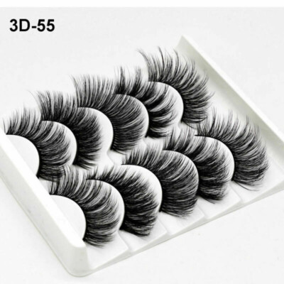 BTF 5 Paar 3D Wimpern wiederverwendbar lange handgefertigte Kunstwimpern