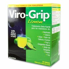 VIROGRIP TE LIMON PM NOCHE Gripe tos Flu Congestion Nasal Fiebre Dolor Cabeza