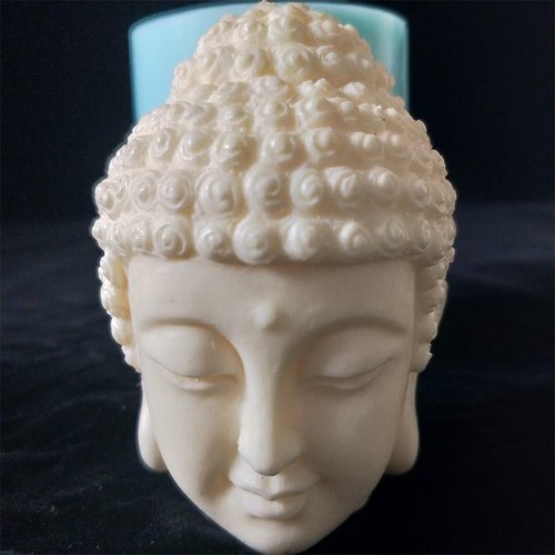 3D Buddha Statue Head Candle Silicone Mold For Small Size Handmade Candle Gift - Picture 2 of 9