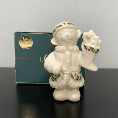 Lenox Holiday Santa's Bear China Jewels Figurine Holy Berry MIB Limited Edition