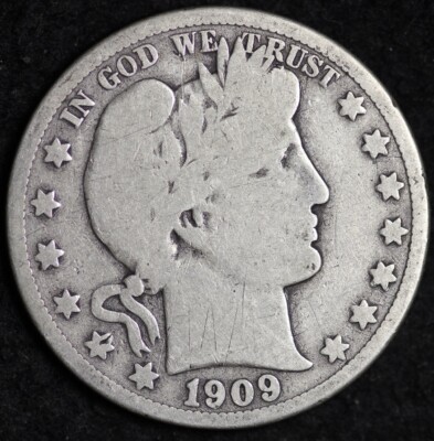  1909-O Silver Barber Half Dollar GOOD FREE SHIPPING