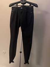 True Religion Women  s Halle Mid Rise Super Skinny W/Frayed Ankles Size 28