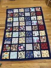 Homemade Quilt 42x62  Patchwork 1 Disney Princess Square Cartoon Multi Color