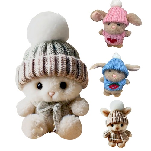 Easter Bunny Stuffed Animal Bunny Hug Cute Easter Gift Knitted Bunny With Card