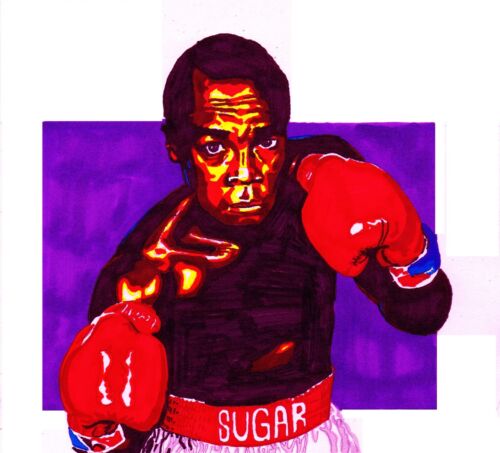Marker illustration Sugar Ray Leonard boxing legend