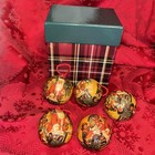 VTG Decoupage Paper Mache Santa Christmas Ornaments Set of 10 Boxed — photo 2