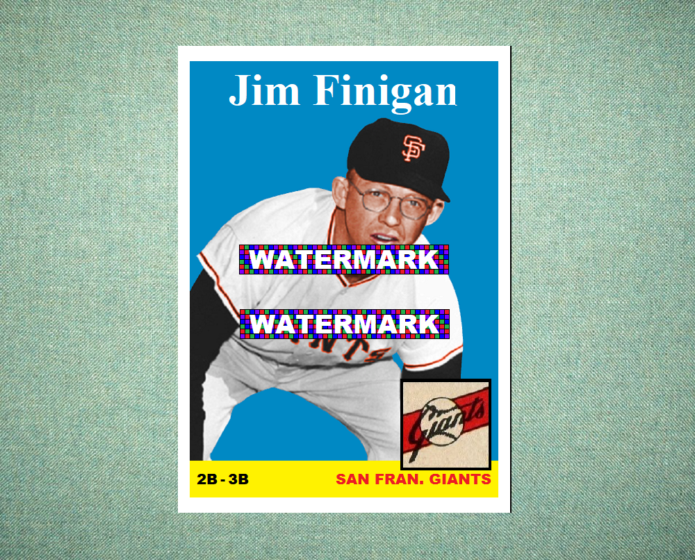 Jim Finigan San Francisco Giants 1958 Style Custom Baseball Art C…