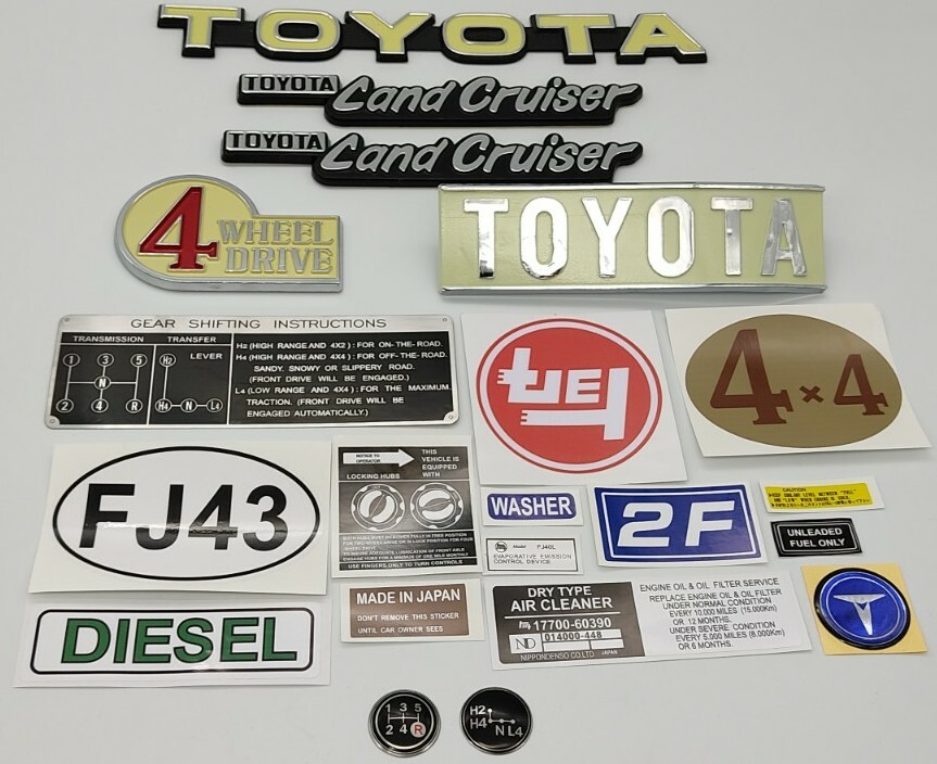 set of decals and emblems fits TOYOTA LAND CRUISER FJ 40/43 t 5