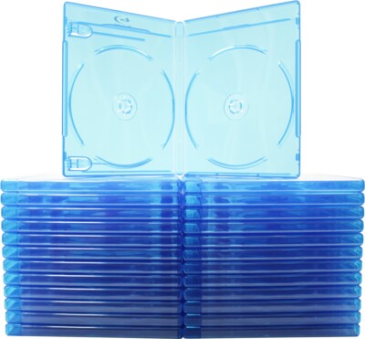 (25) Double Blu-Ray Standard Empty Replacement Boxes Cases 2 Disc 12mm #BR2R12BL