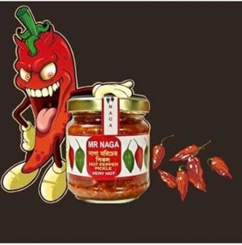 Mr Naga Very Hot Pepper Pickle Naga HOT Chilli Pepper Pickle 190g Jar FREE P&P - Image 2 of 4