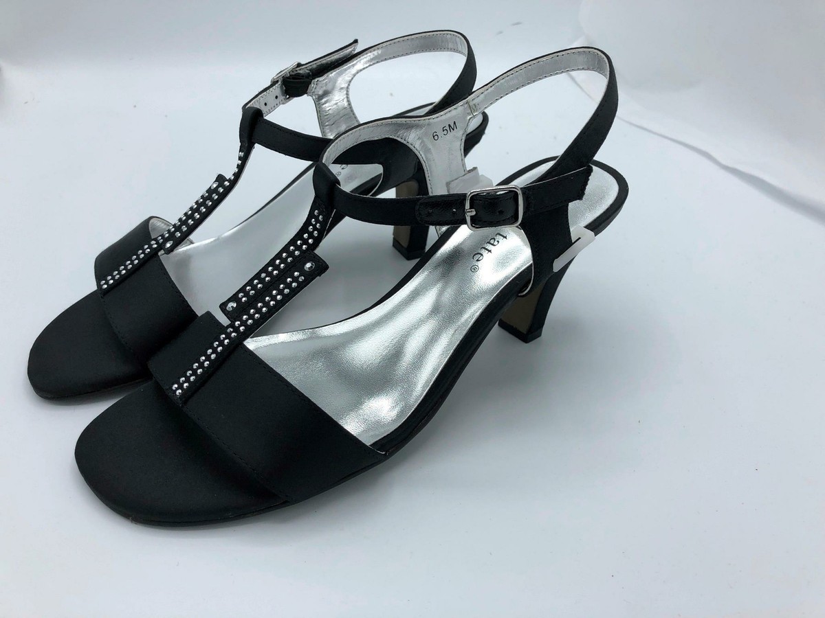 Sandales à Lanières En T David Tate Stargaze - Satin Noir Taille 6.5 M - Neuf Avec Emballage (2019)