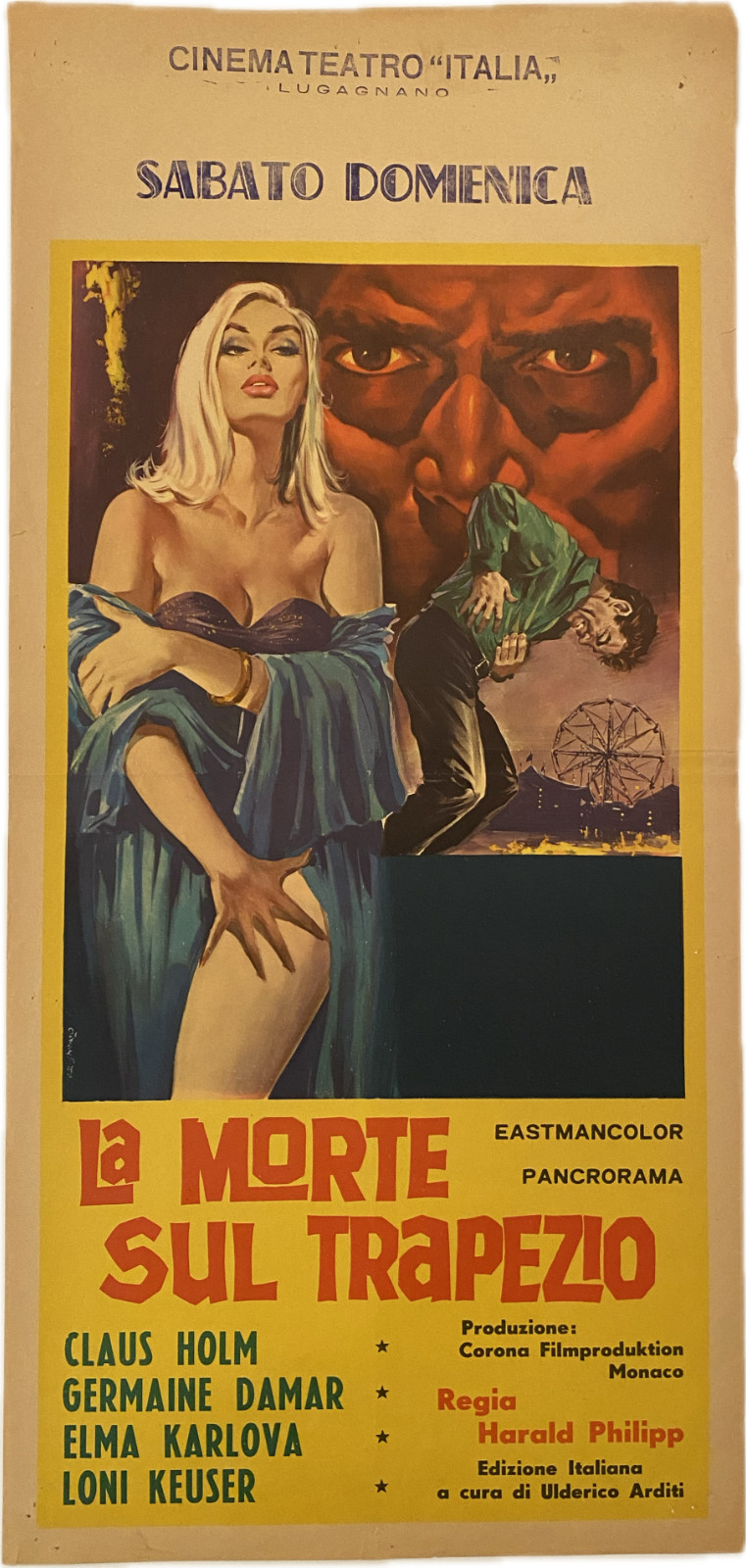 Locandina originale film La morte sul trapezio (1958) - Regia di Harald Philipp