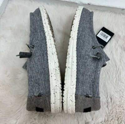 Hey Dude Wally Tweed Houndstooth Loafers Boat Shoe Size 13  display picture 2