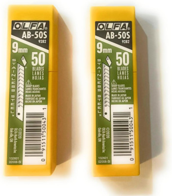 O L F a OLFA 9282 AB-50S 9Mm Stainless Steel Snap-Off Blade, 50-Pack (2PACK), Pa
