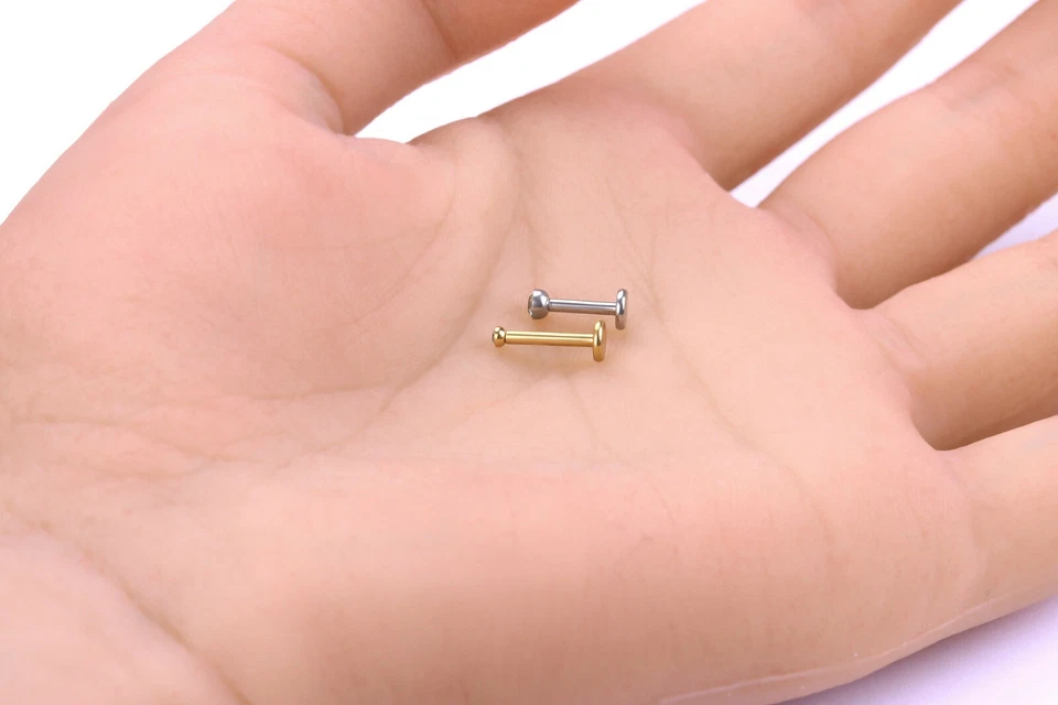 CZ Labret Monroe Tragus Bar Helix Cartilage Lip Ear Stud Ring Gem Piercing - Image 3 of 4