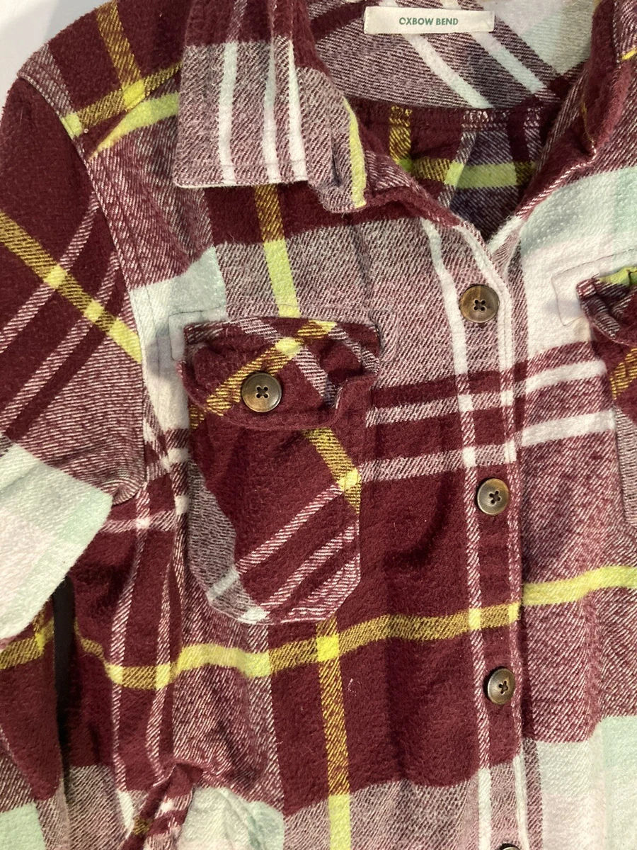 Woolrich Plaid Flannel Oxbow Bend Shirt Jacket Button Front Cotton