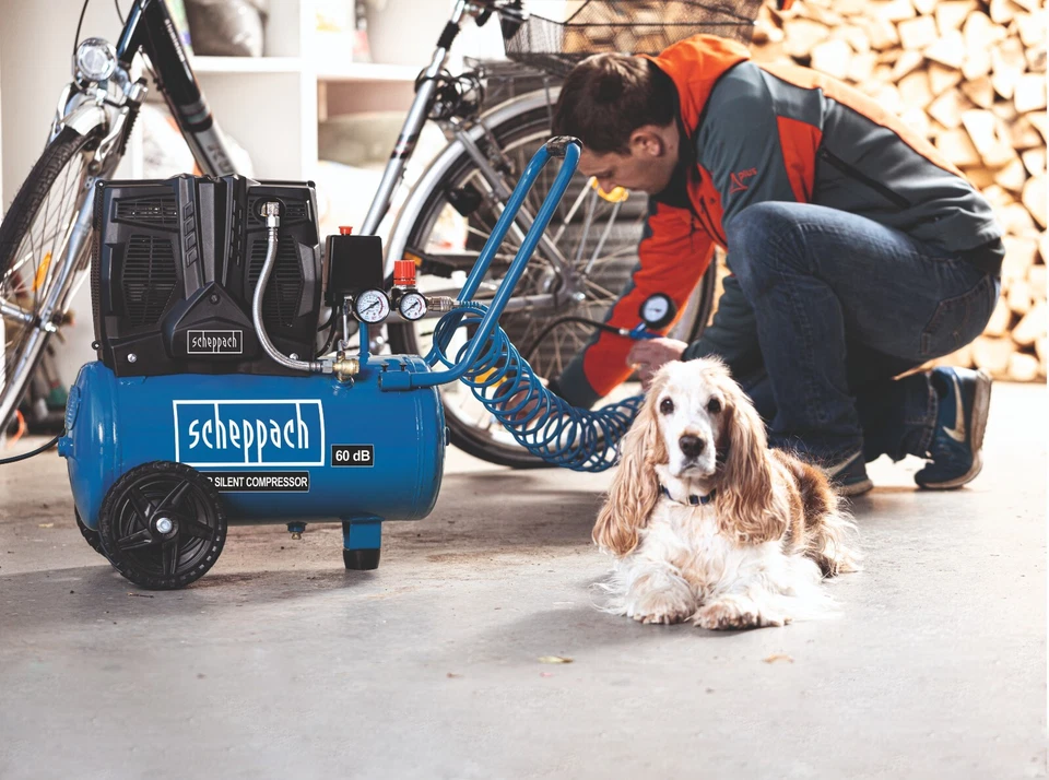 Scheppach Silent Kompressor HC25Si Ölfrei Druckluft Flüster Leise Doppelzylinder - Bild 2 von 4