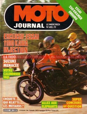 Motorrad Journal 495 Suzuki GSX 1100 GPZ Einspritzung Kawasaki Z750 E Kramer 250 1981