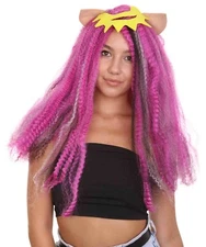 HPO Adult Women's New Monster Electrified Black and Pink Cosplay Wig,HW-1430A